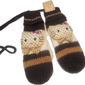 Mittens Kitten Adult Size Brown Winterwear NEW